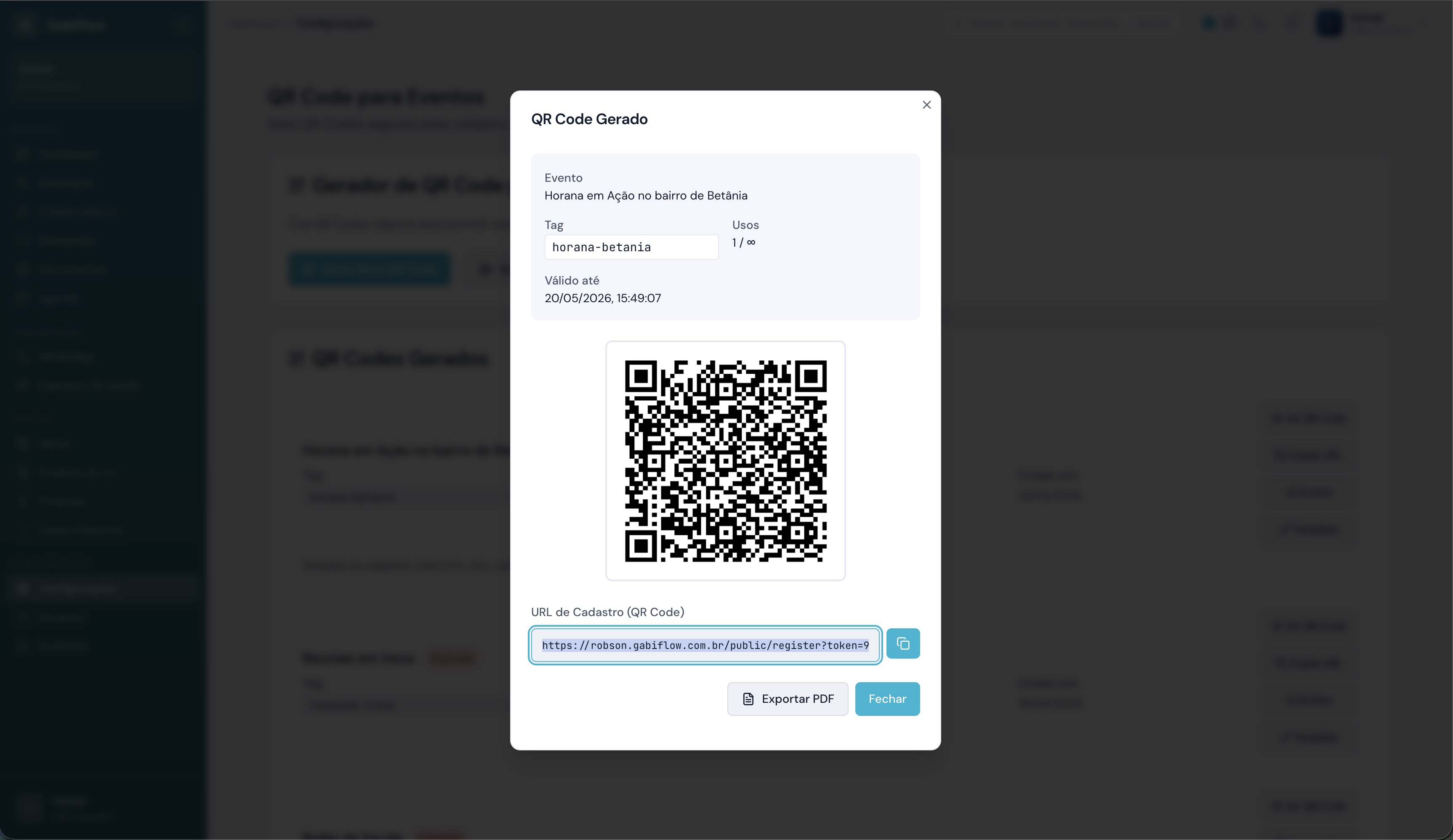 QR Code e Eventos com controle de presença